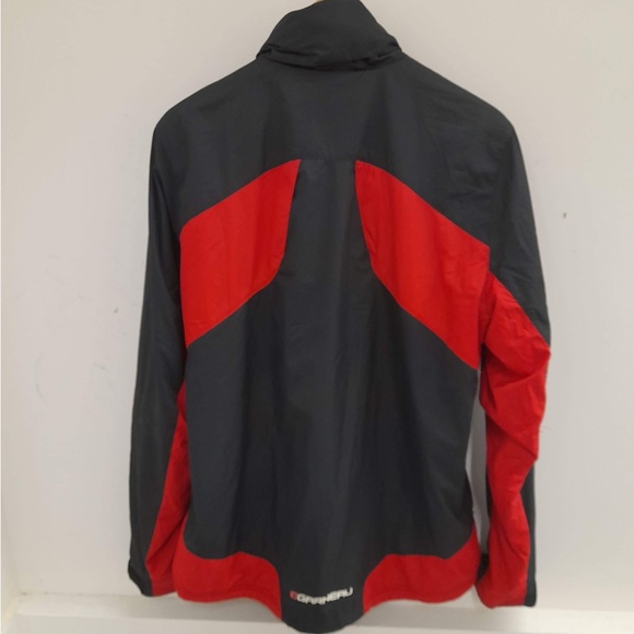 Men's Louis Garneau Red/Black Zip-Up Stretch Enerblock Cycling Jacket Medium - Picture 3 of 5
